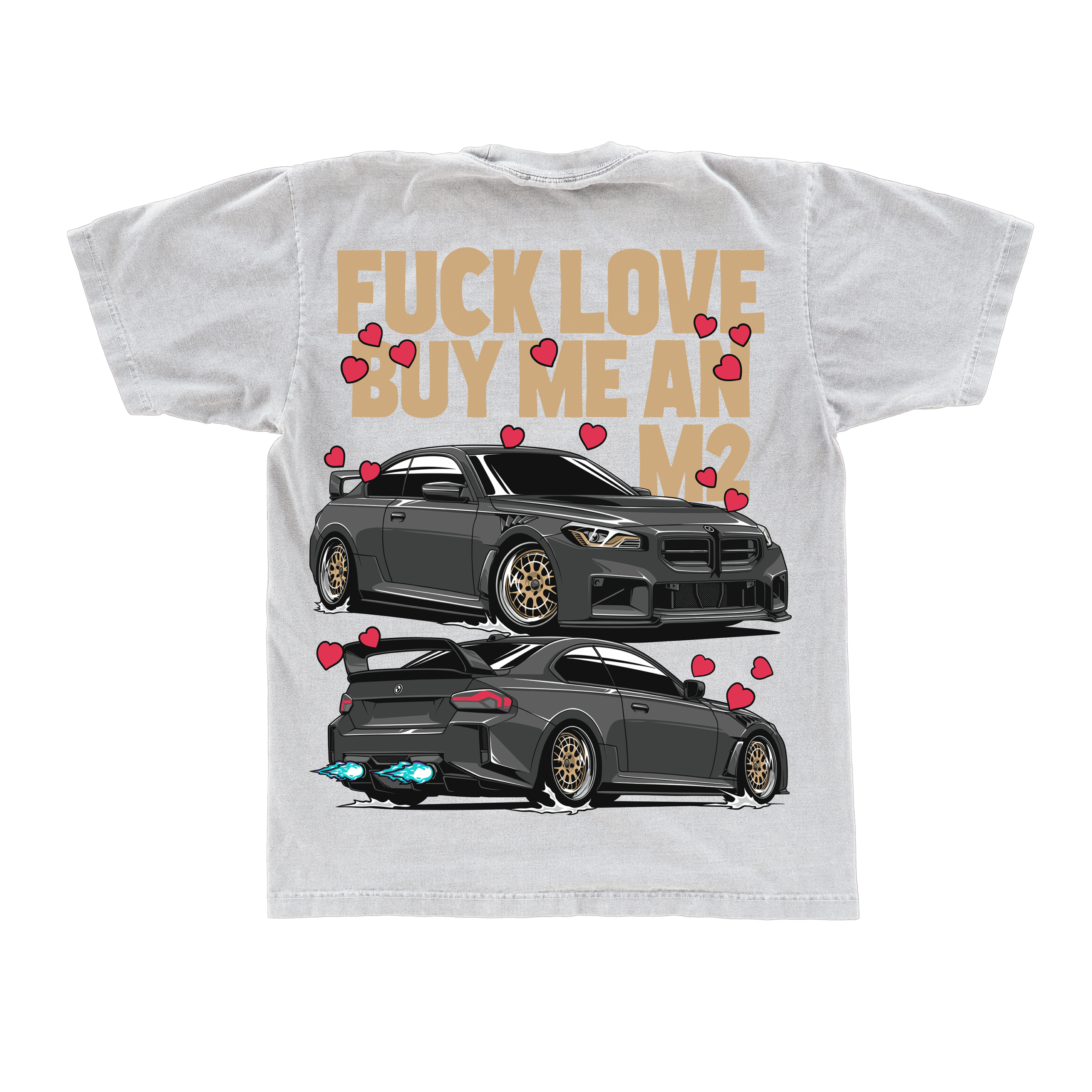 Tricou oversized BMW M2 G87 — FUCK LOVE, BUY ME A G87
